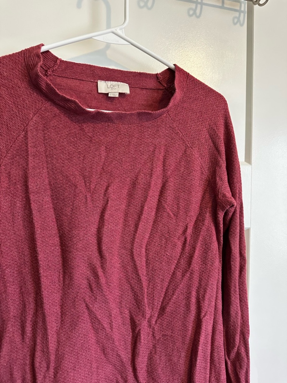 LOFT Outlet Raspberry Knit Sweater - Picture 2 of 5